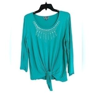 Women’s JM Collection Knit Top with a Tie Front - Size M - NWOT